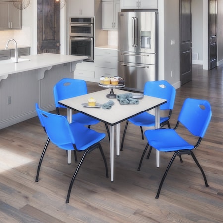 Regency Kahlo Square Table & Chair Sets, 42 W, 42 L, 29 H, Wood, Metal, Plastic Top, Maple TPL4242PLCM47BE